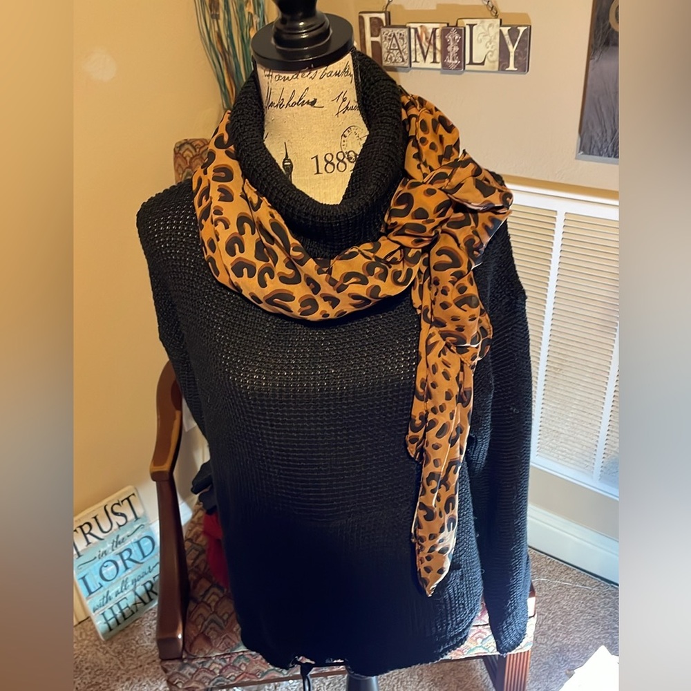 🖤 SWEATER BLACK LOOSE COWL NECK HAD DRAWSTRING AND KANGAROO POCKET by DIP SZ:M